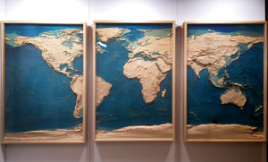 24" x 48" World Map Tryptic